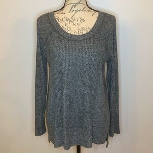 Anthropologie Eri + Ali soft brushed pullover sweater charcoal gray M